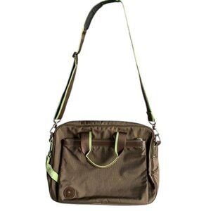 Lancel Paris Mens Brown‎ Leather Messenger Crossbody Satchel Bag Made In France